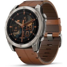 Garmin Fenix 8 AMOLED 51mm Sapphire Titanium Black/Chestnut Leather Strap 010-02905-40