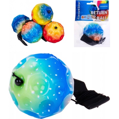 Míček Gametime soft pěnový vracející se na gumičce hoď a chyť 5 barev