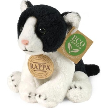 Rappa Плюшена котка черно-бяла седяща 14 см eco-friendly