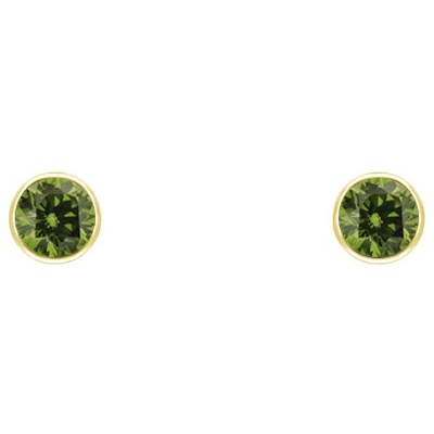 Eppi Minimalistické bezel náušnice so zelenými diamantmi Viosa E36764