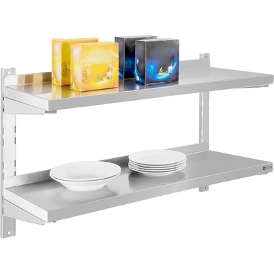 Royal Catering Nástenná polica - 2 police - 80 cm RCWR-80.2