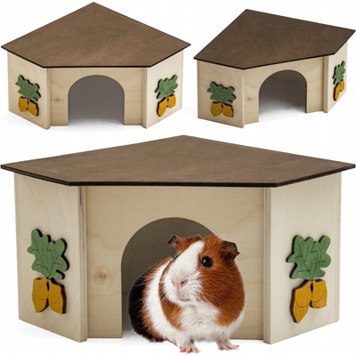 JK ANIMALS Domek rohový pro křečky 11 x 11 x 7 cm