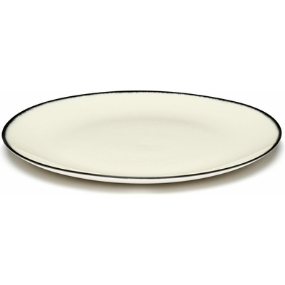 Raňajkové taniere Dé 1 24 cm, čierno-biele, 2 ks