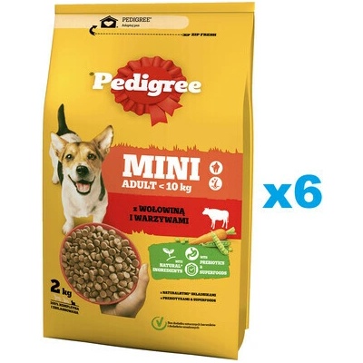 Pedigree Adult Mini s hovädzím mäsom a zeleninou 6 x 2 kg