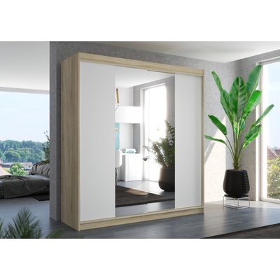 Nábytek PEGAS se zrcadlem PERQS 200 Sonoma/White