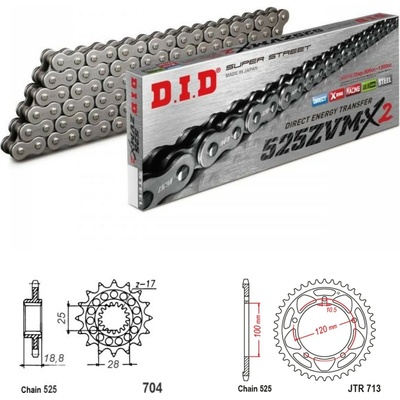 D.I.D Řetězová sada Aprilia 1100 Tuono 15-23