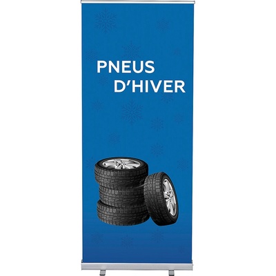 Jansen Display Set Roll-baneru Budget s vytištěným motivem, Zimní pneumatiky, francouzština, 870 x 2080 mm