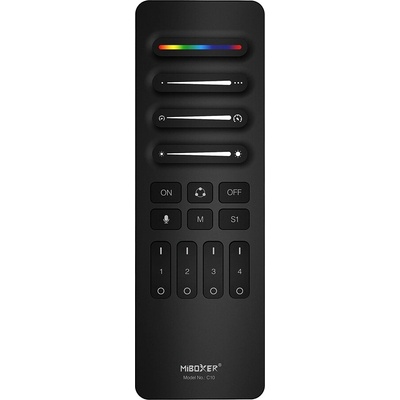 RF ovladač Mi-Light C10 pro digitální pásky 4 zóny 1 scéna černý