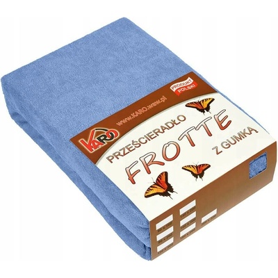 KARO Froté prostěradlo s gumou modré 160x200