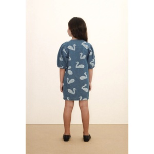 Tinycottons Детска памучна рокля BIG SWANS DRESS (SS26.325)