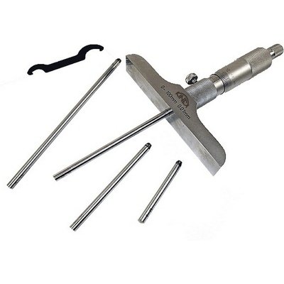 K-MET Микрометър дълбокомер k-met 7103 - 0-100 мм, 0, 01 мм (7103)