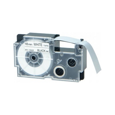 Kompatibilná páska s Casio XR-18WE1, 18mm x 8m, čierna tlač/biely podklad