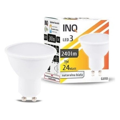 INQ LED žárovka GU10 LED3 3W neutrální bílá