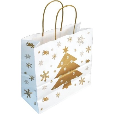 Dárková vánoční taška 25*11*24 cm, bílý sulfátový papír 120 g