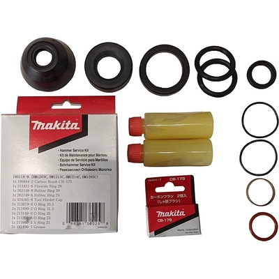 MAKITA sada servisní (těsnění+pojistný kroužek+mazivo+uhlíky) pro HM1203/HM1213/HM1214C 195114-9 – Hledejceny.cz