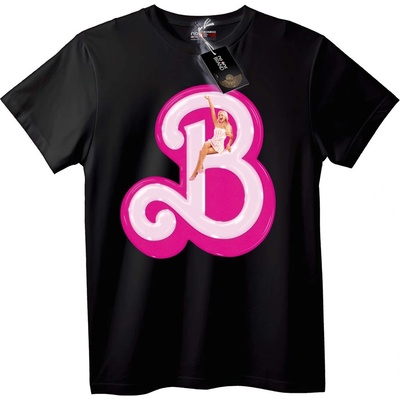 NOONEBRAND Тениска Barbie с буква B - XS, Black
