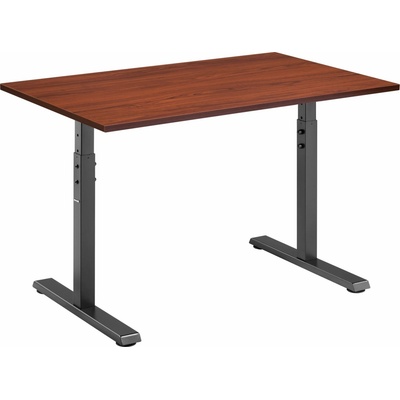 AlzaErgo Fixed Table FT1 čierny + Stolová doska TTE-01 140 × 80 cm lamino gaštan