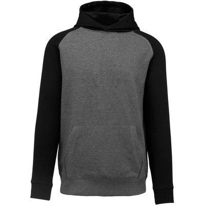 Proact dětská fleecová mikina Two-tone Hooded šedá žíhaná černá