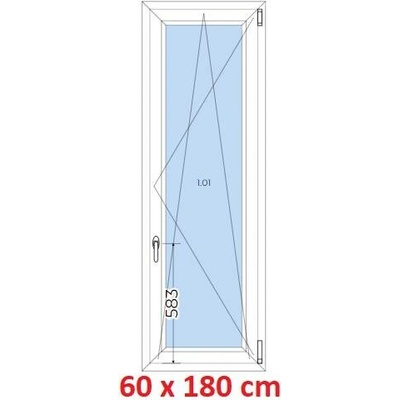 Soft Plastové okno 600 x 1800 mm, otevíravé a sklopné, Daglesie