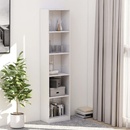 Shumee s 5 policami lesklá biela 40x24x175 cm drevotrieska