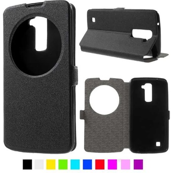 Image 1 of LG K10 Window Wallet Кожен Калъф и Протектор