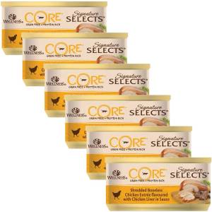 Wellness Core Signature Selects Пиле и Пилешки Черен Дроб 6 x 79 г
