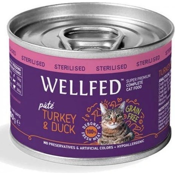 PETINTEREST Wellfed Sterilised Cat Turkey Duck консерва за котки със стомашно-чревни проблеми 200gr
