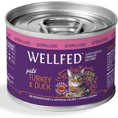 PETINTEREST Wellfed Sterilised Cat Turkey Duck консерва за котки със стомашно-чревни проблеми 200gr