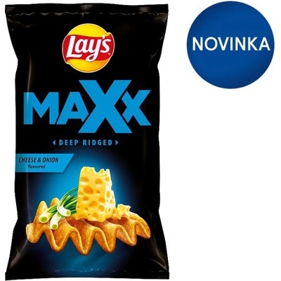 Lay's Max Deep-Cut vyprážané zemiakové lupienky s príchuťou syra a cibuľky 120 g