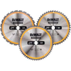DEWALT - Комплект циркулярни дискове за дърво, 305x30 mm, 3 части DT1964 (DT1964)