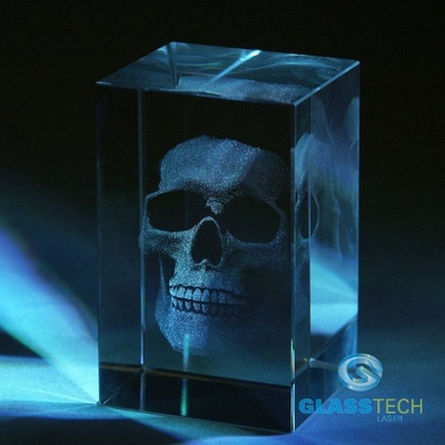 3D LEBKA ve skleněném kvádru 50 x 50 x 80 mm