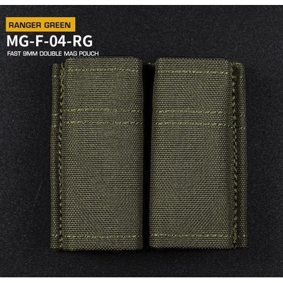 Wosport Fast type Double Molle na 9mm pistolové zásobníky Ranger Green
