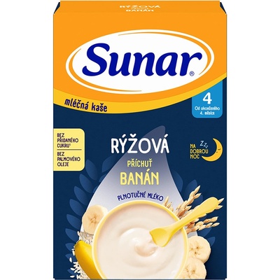 Sunar Ml.rýžová kaše Banán na dobrou noc 210 g – Zboží Dáma