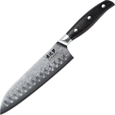 Gudaro - Damaškový Santoku kuchynský nôž SHIRO 7", 67 vrstiev ocele, dĺžka 17,5 cm GD1006-D