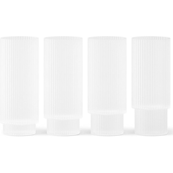 ferm LIVING Чаша за дълги напитки RIPPLE 300 ml, комплект от 4 бр. , бял, твърди LIVING (FERM1104269323)
