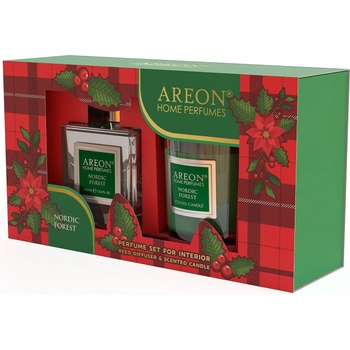 Areon Комплект ароматна свещ Areon Classic - С ароматни пръчици, Nordic Forest (SHP14_G01)