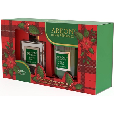 Areon Комплект ароматна свещ Areon Classic - С ароматни пръчици, Nordic Forest (SHP14_G01)