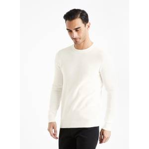 Celio Кремав мъжки основен пуловер Celio Bepic Celio | Byal | МЪЖЕ | XXL