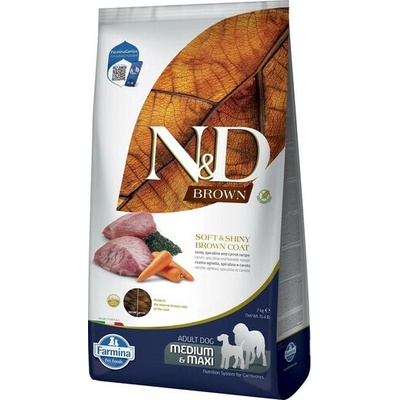 N&D Brown Dog Adult s jahňacinou spirulinou a mrkvou 7 kg