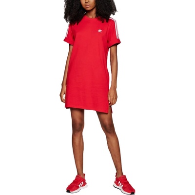 Adidas Originals Adicolor Classics Roll-Up Sleve Tee Dress Red - 3XS