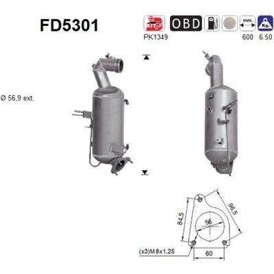 Filtr sazových částic, výfukový systém AS FD5301