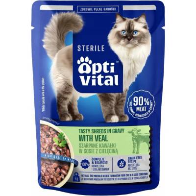 Optivital Sterile Tasty shreds in gravy with veal 85 g