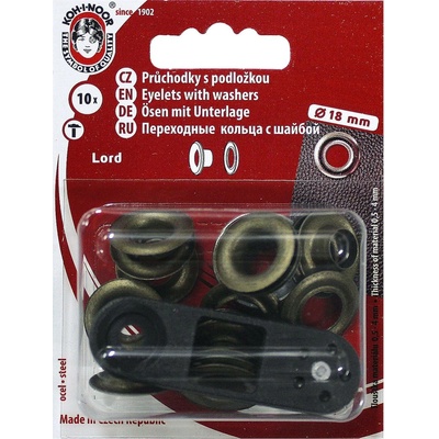 KOH-I-NOOR Průchodky s podložkou 18mm staromosaz bal. 10ks