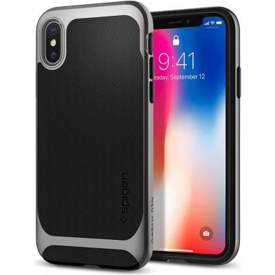 Spigen Neo Hybrid Case - хибриден кейс с висока степен на защита за iPhone XS, iPhone X (черен-мат)