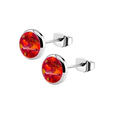 Šperky4U ocelové náušnice s opálem NB2-OP45