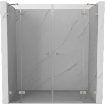 Mexen Lunar Двойни душ врати с отваряне 180 см, прозрачни, четков никел - 834D-180-000-97-00 (834D-180-000-97-00)