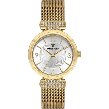 Daniel Klein DK. 1.13966-3 Дамски часовник, златист | Premium серия | Сив циферблат, Стоманена верижка