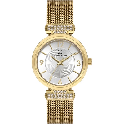 Daniel Klein DK. 1.13966-3 Дамски часовник, златист | Premium серия | Сив циферблат, Стоманена верижка