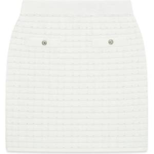 GUESS Плетена пола в мръсно бял цвят с ластик и копчета за акцент Guess