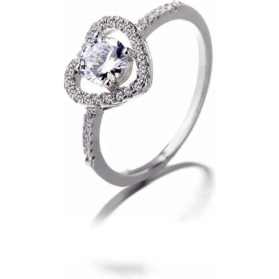 Majya Stříbrný prsten srdce s kamínkem DENISE 10042 6